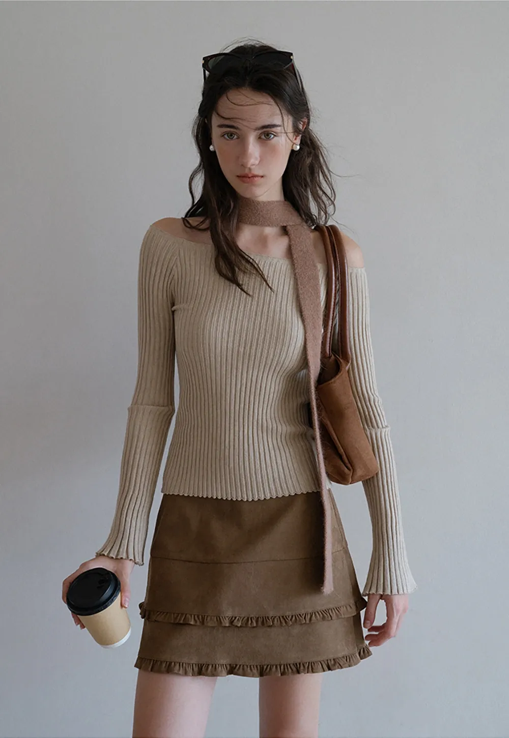 Elegant Off Shoulder Knit Top