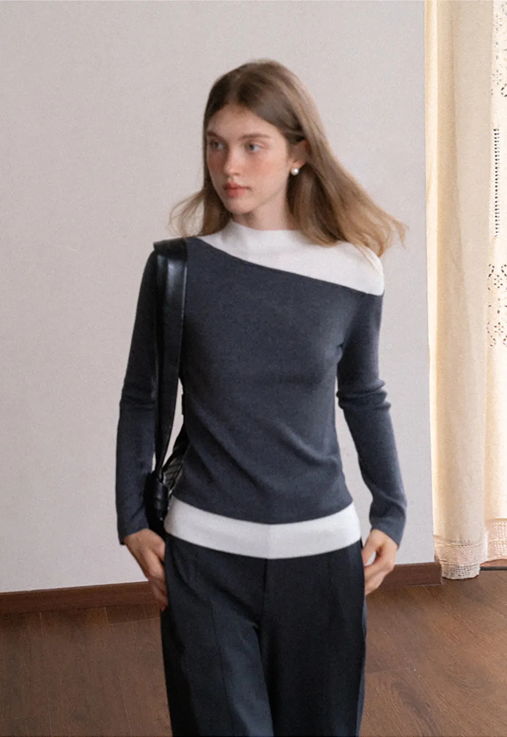 Contrast Panel Knit Top