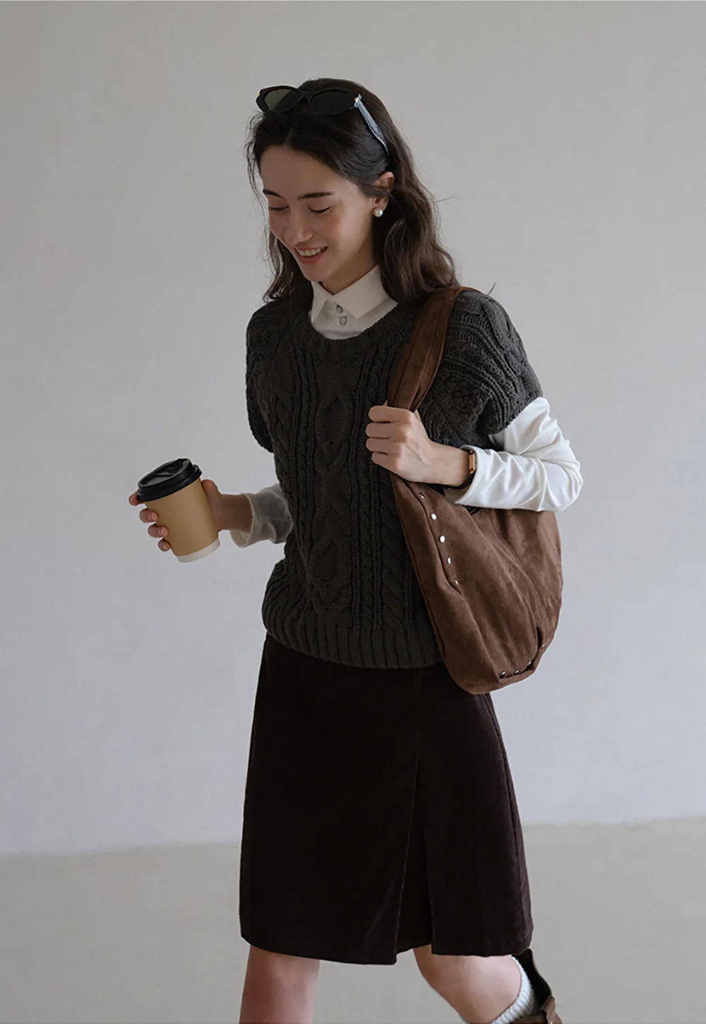 Cable Knit Sleeveless Sweater