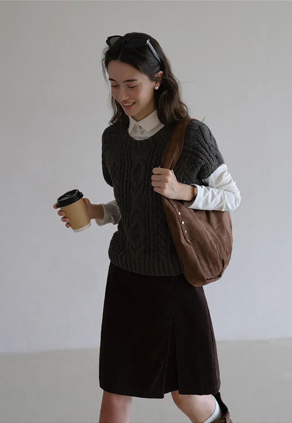 Cable Knit Sleeveless Sweater