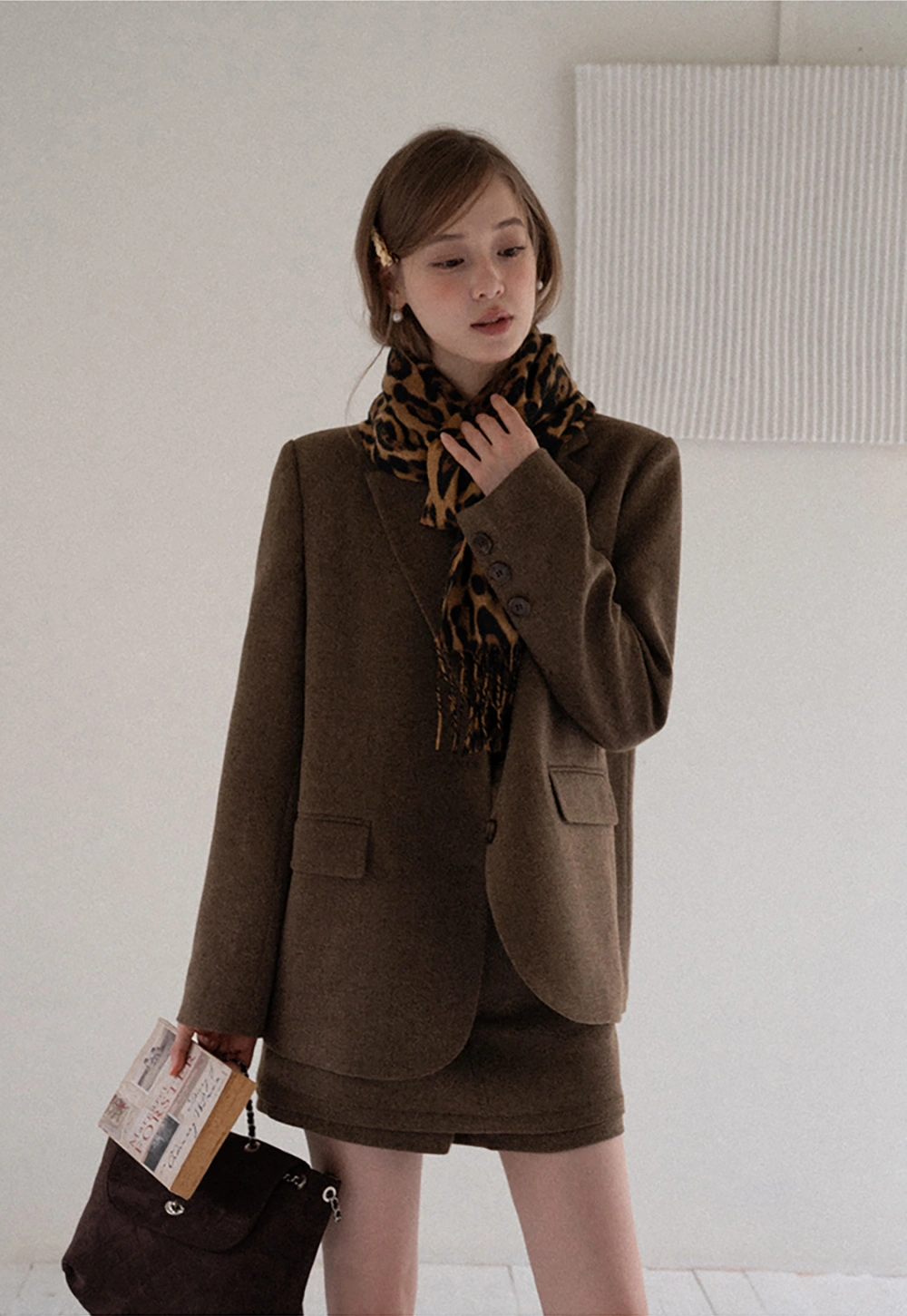 Womens Two-Piece Blazer and Shorts Set