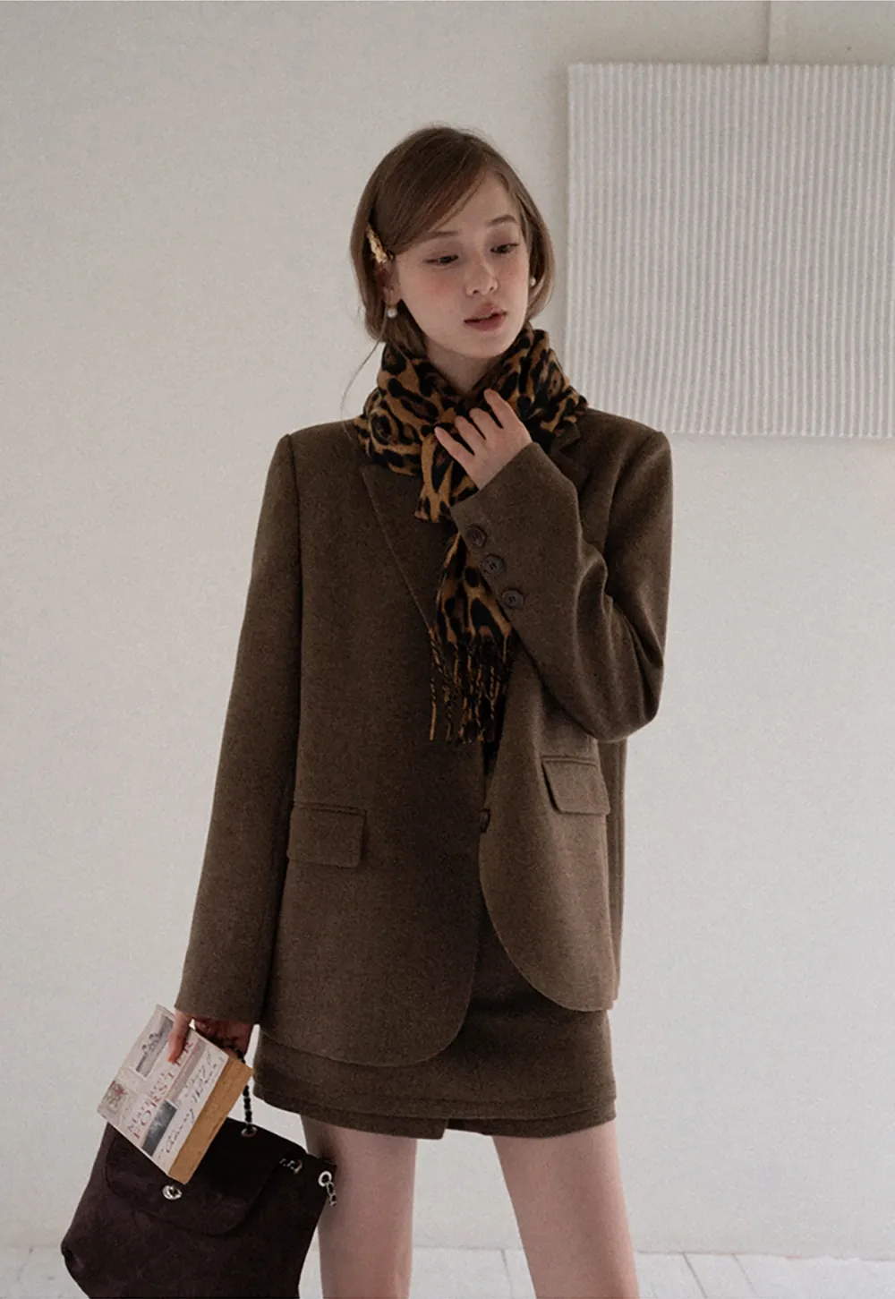 Womens Two-Piece Blazer and Shorts Set