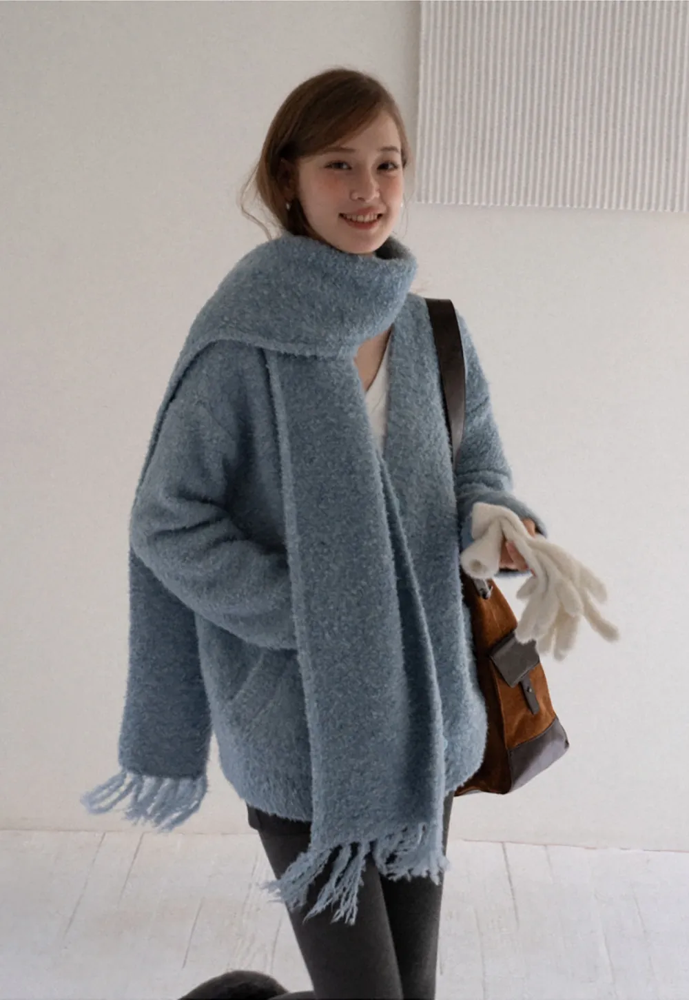 Women Warm Fuzzy Knit Cardigan