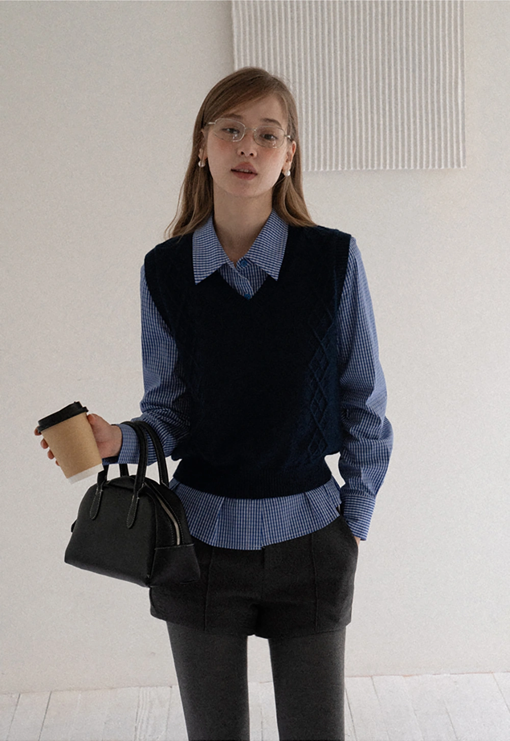 Women Vintage V Neck Knit Sleeveless Sweater