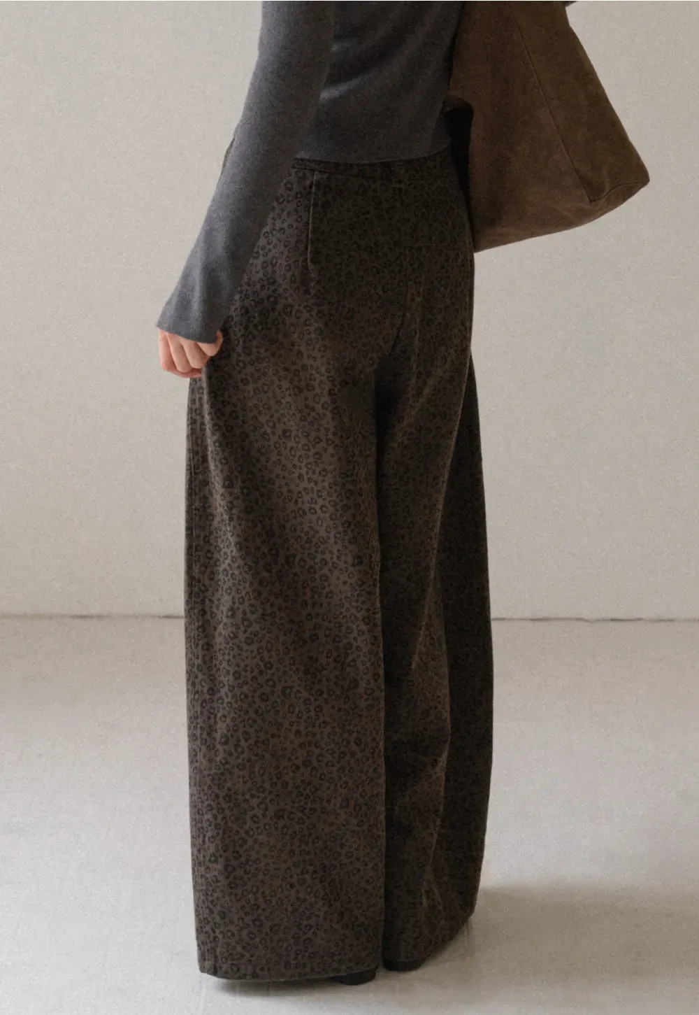 Leopard Print Wide Leg Pants