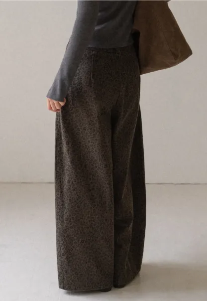 Leopard Print Wide Leg Pants