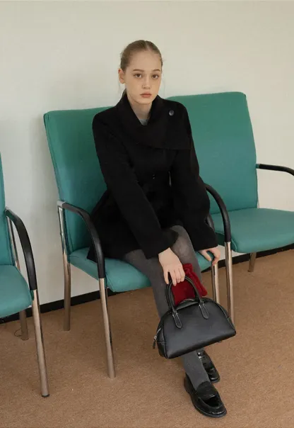 Belted Double Breasted Wool Coat