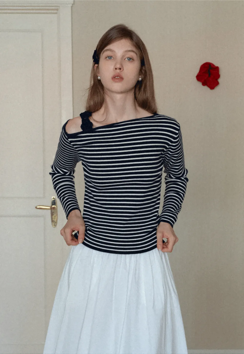 One Shoulder Long Sleeve Top