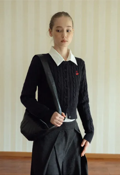 Cozy Button-Up Cable Knit Cardigan