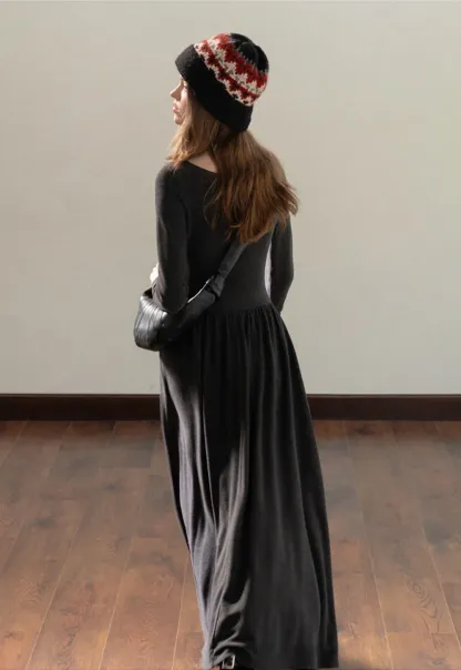 Women Knit Turtleneck Shawl and Long Sleeve Dress