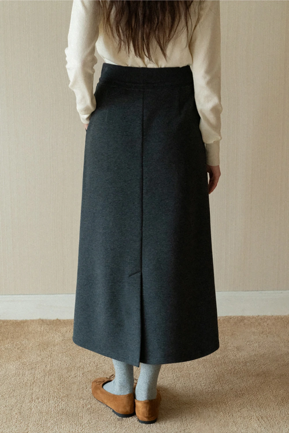 Drawstring Waist Midi Skirt for Women