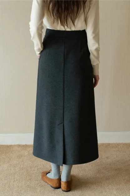 Drawstring Waist Midi Skirt for Women