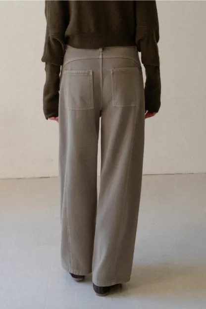 Loose Fleece-Lined Jeans with Tassel Belt