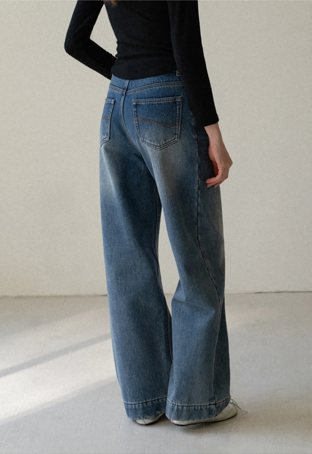 Women Wide-Leg High-Waisted Denim Jeans