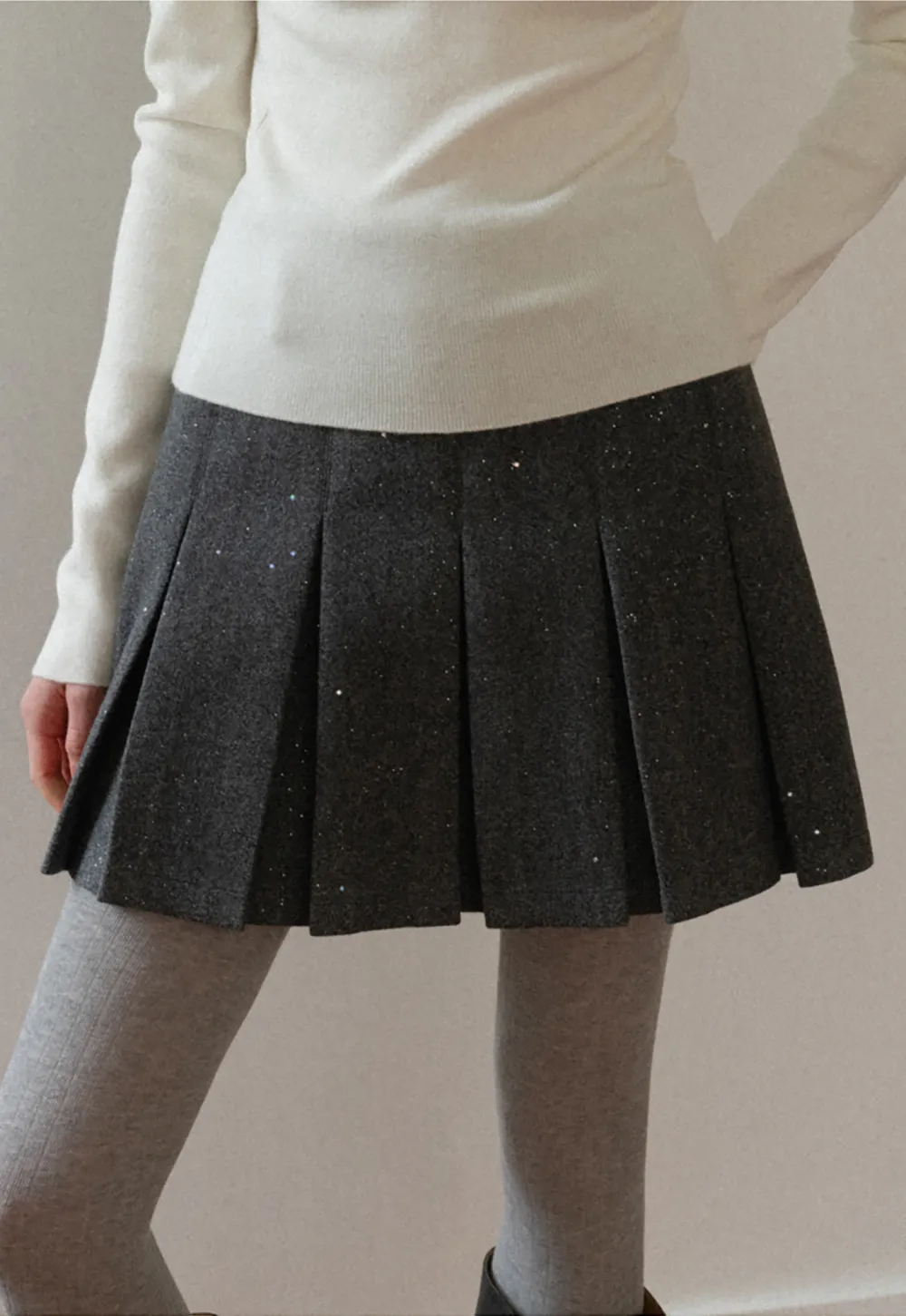 Sparkle Pleated Mini Skirt