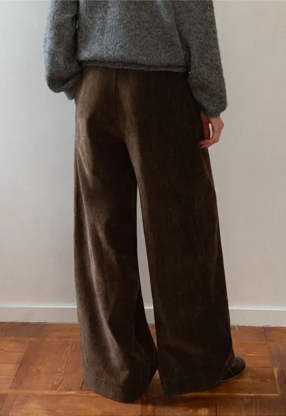 Velvet Wide-Leg Trousers