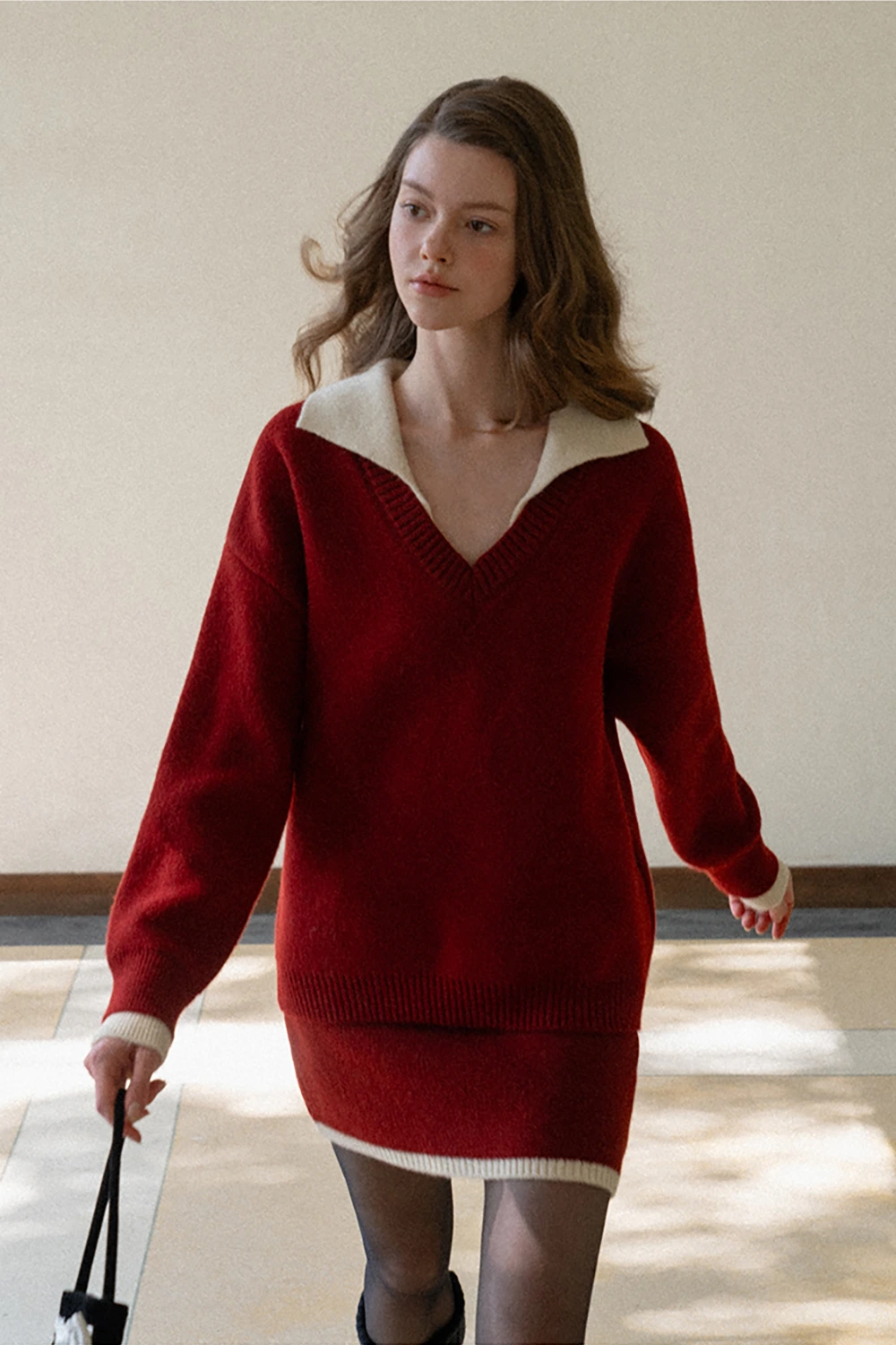 Cozy Knit Sweater and Skirt Set