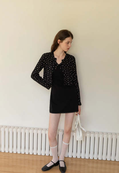 Women’s Black Cardigan with Black Dress