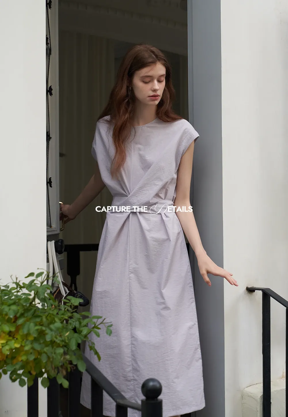 Women’s Twist-Front Sleeveless Midi Dress