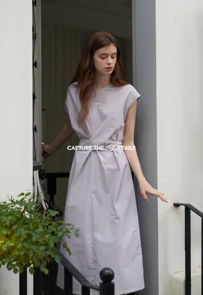 Women’s Twist-Front Sleeveless Midi Dress