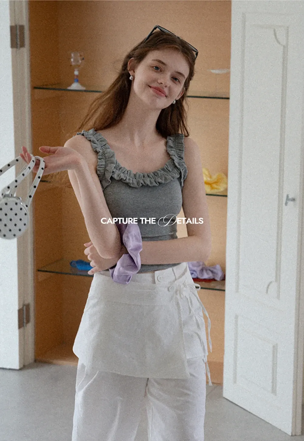 Ruffle Strap Fitted Tank Top