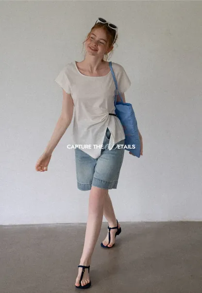 Women’s Asymmetrical Side-Twist Tee