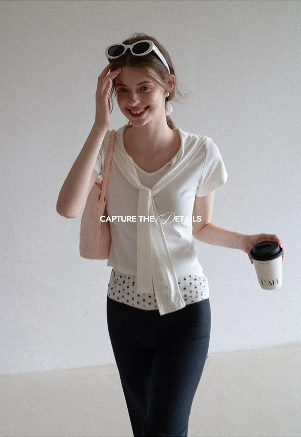 Mock Tie Cape Short Sleeve T-Shirt