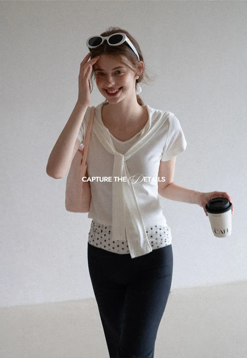 Mock Tie Cape Short Sleeve T-Shirt