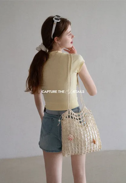 Belted High-Waist Denim Shorts