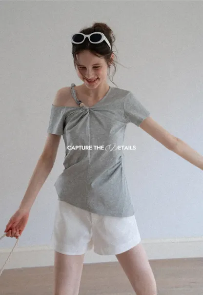 Women's Knotted Side Top with Beads