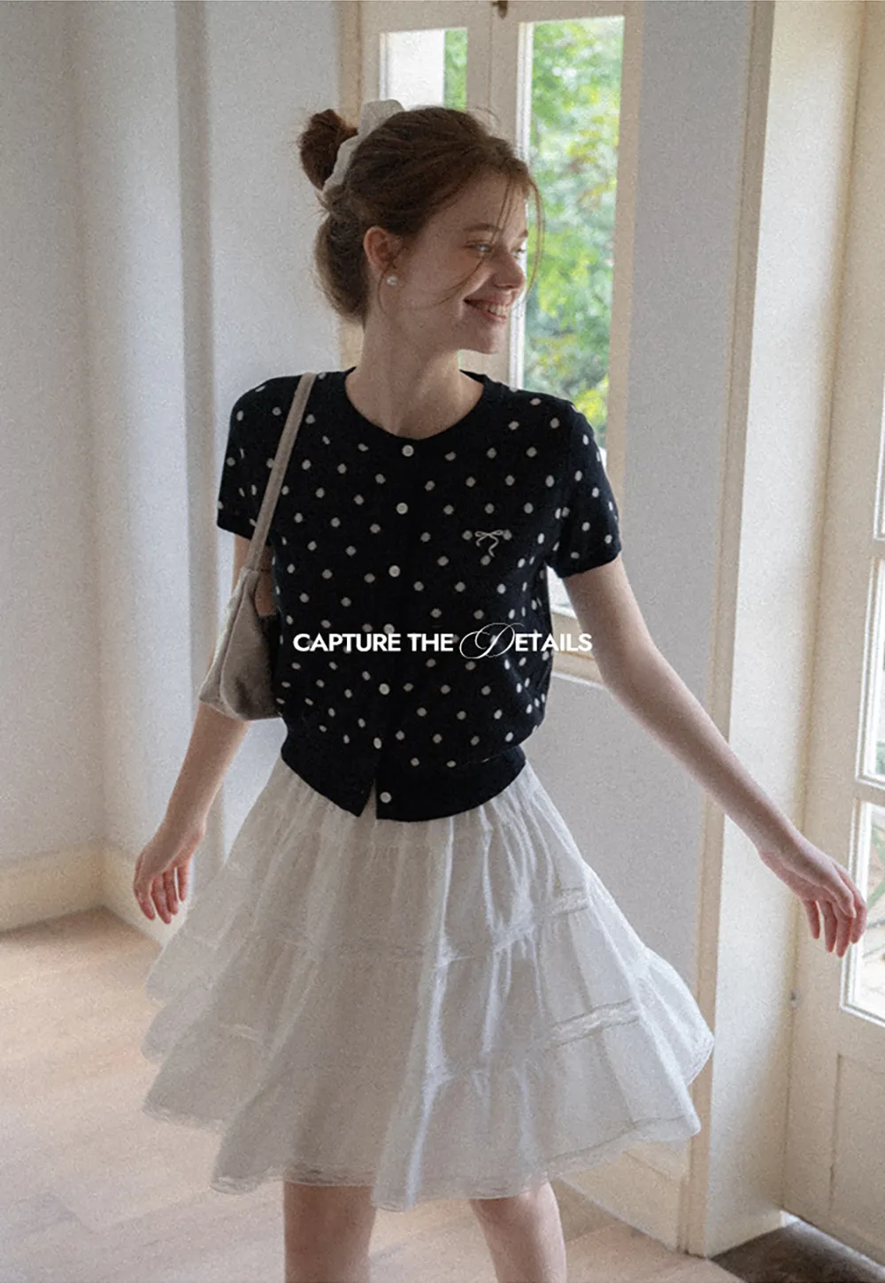 Women's Ruched Button Front Knit Top