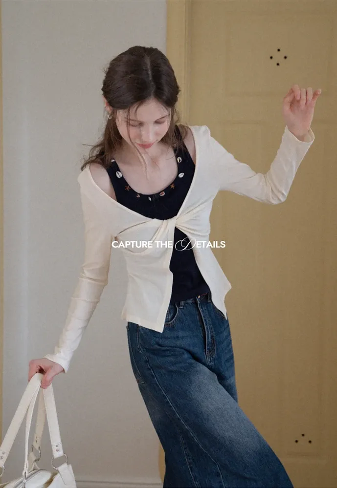 Shell‑Trim Twist Layered Top