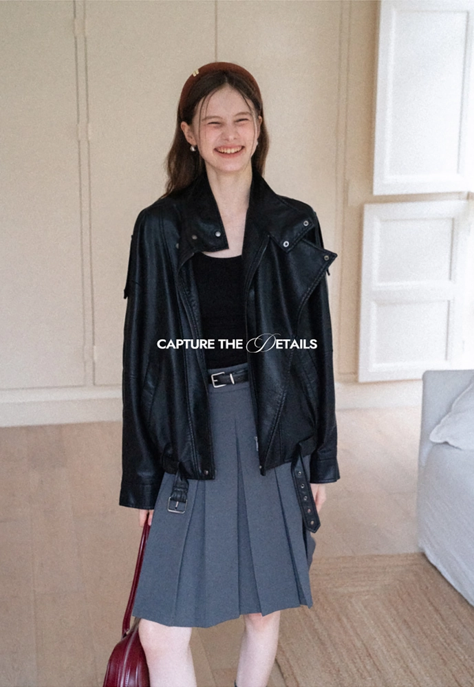 Belted Pleated Mini Skirt