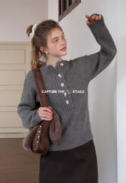 Womens Long Sleeve Mock Neck Sweater