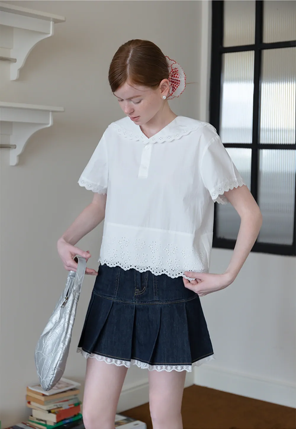 Women's Eyelet Lace Blouse