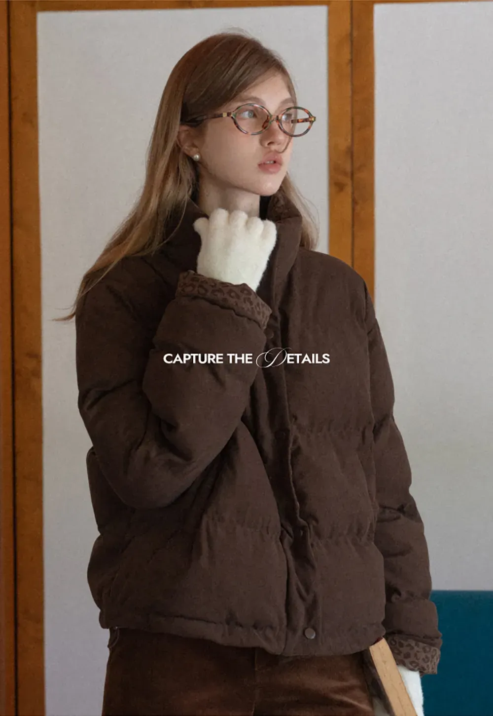 Short Puffer Jacket with High Neck