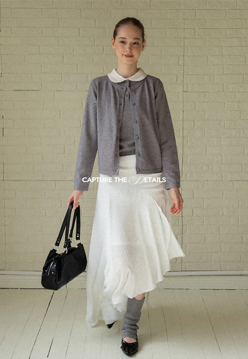 Women Knit Cardigan and Collar Button-Down Top