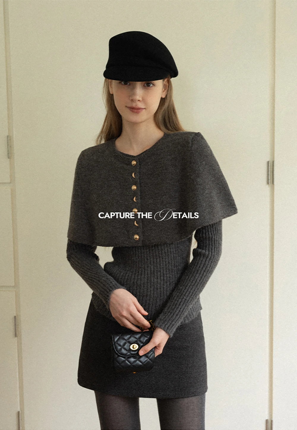 High-Waisted A-Line Wool Skirt