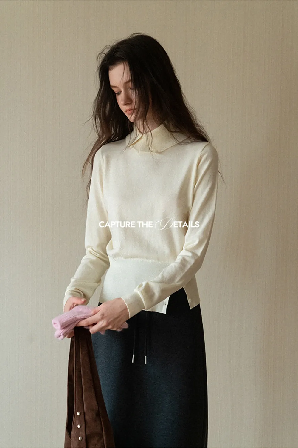 Drawstring Waist Midi Skirt for Women