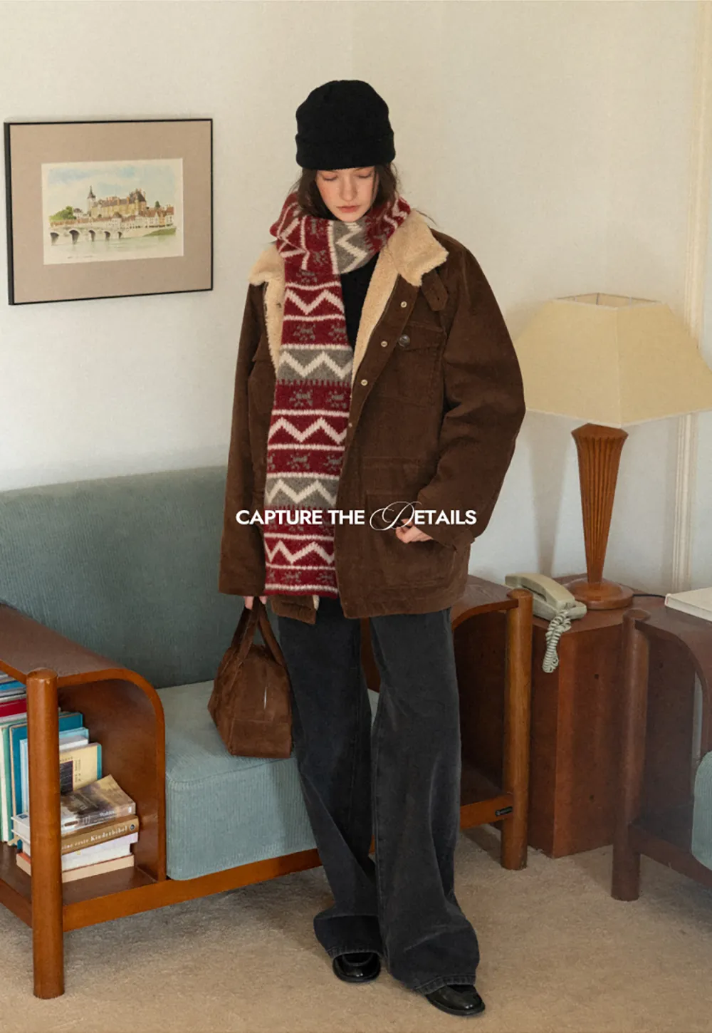 Collar Detail Knit Sweater with Side Button Hem