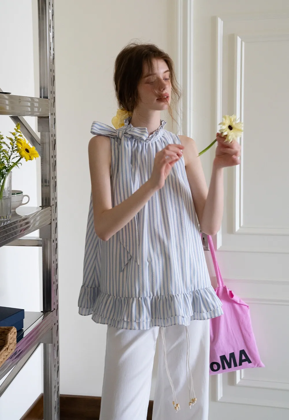 Lightweight Ruffle Trim Shirt