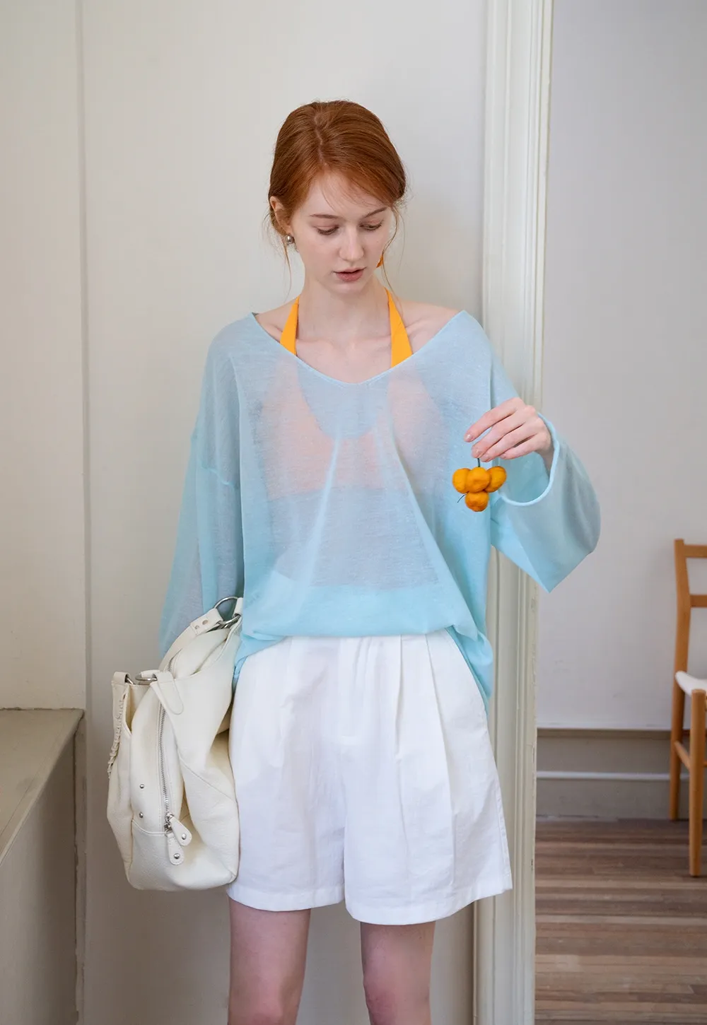 Soft V-Neck Long Sleeve Tee