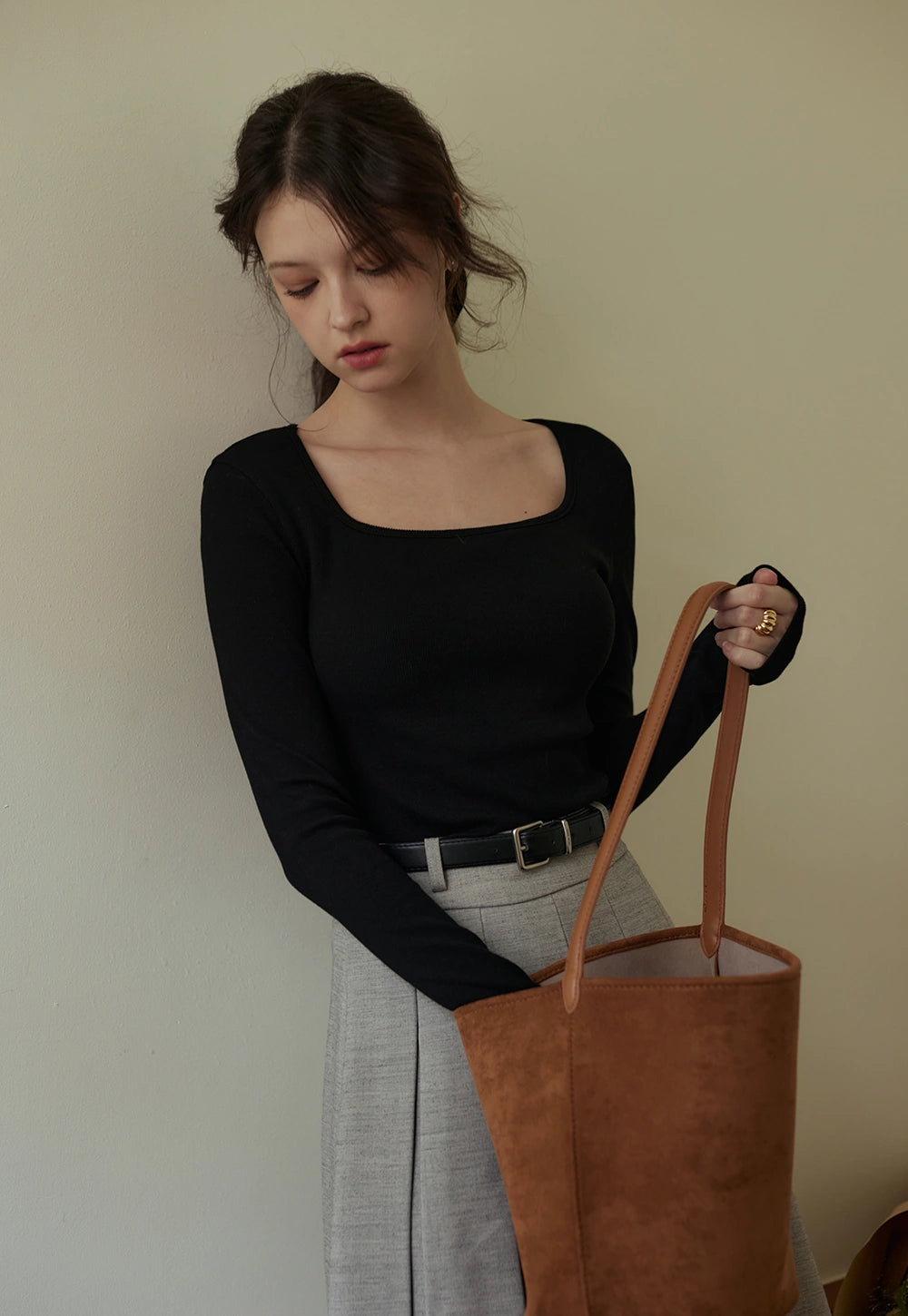 Women's Square Neck Long Sleeve Top