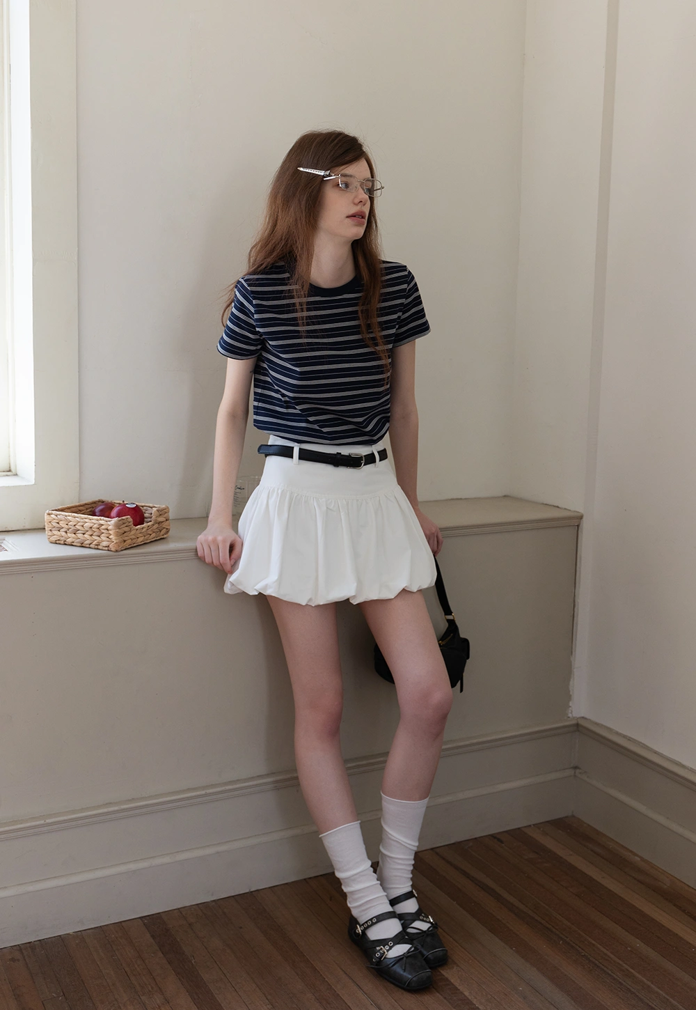 Ruffled Skirt with Belt for Women