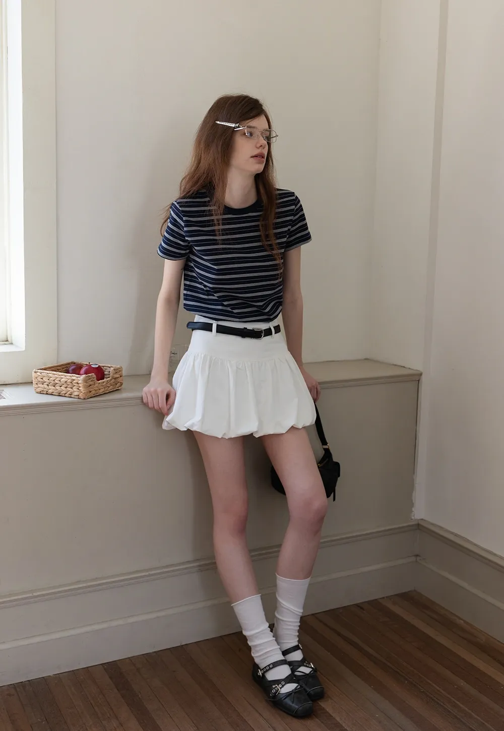Ruffled Skirt with Belt for Women