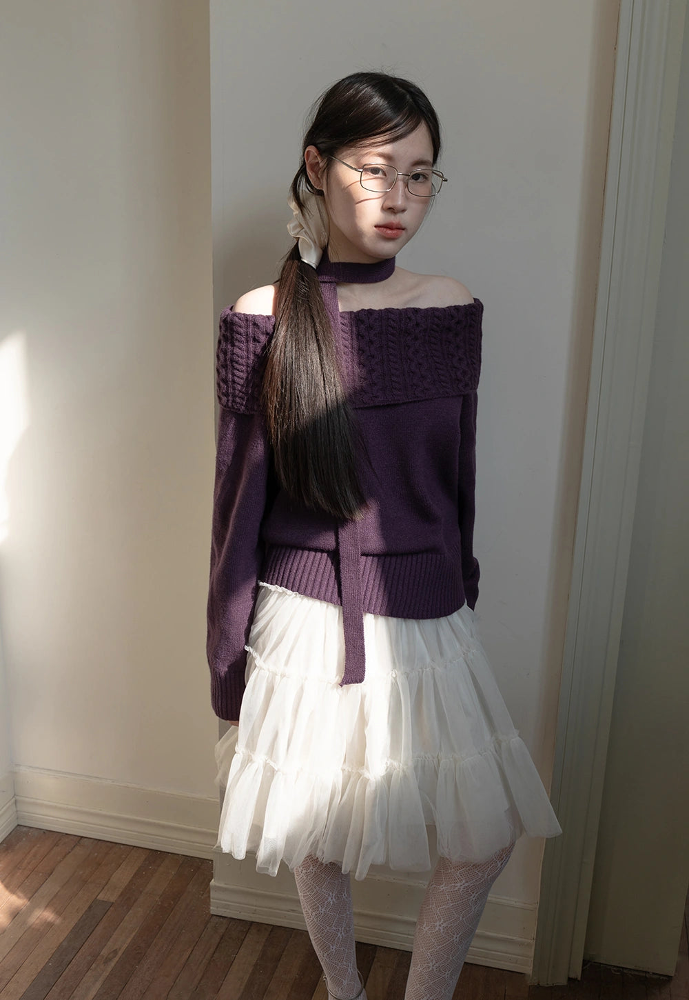 Women's Off-Shoulder Knit Sweater