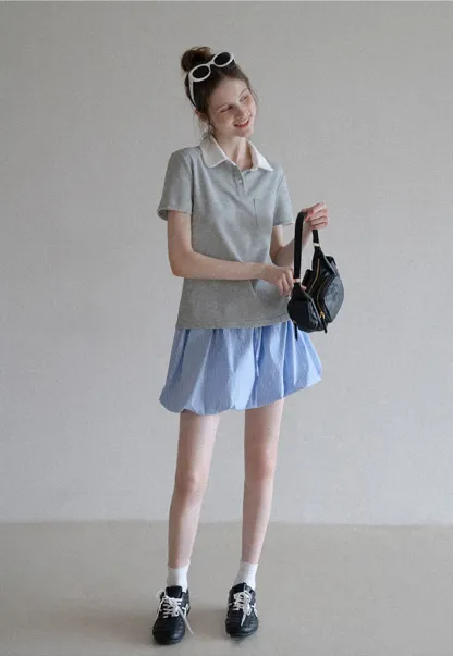 Women’s Contrast Collar Polo T-Shirt