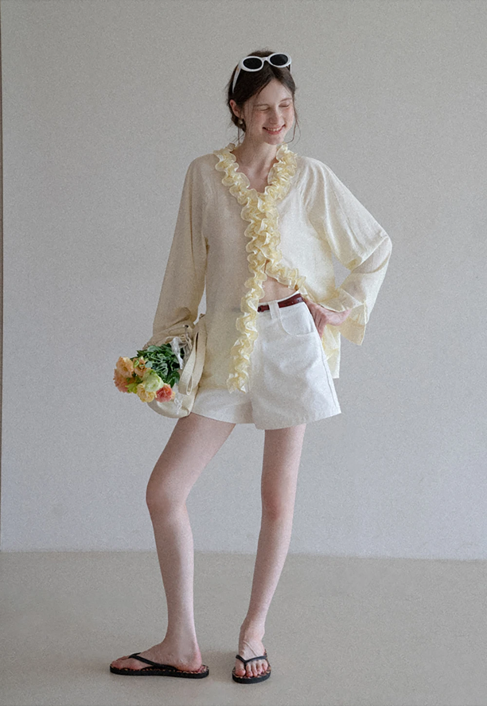 Women’s Belted High-Waist Cotton Shorts