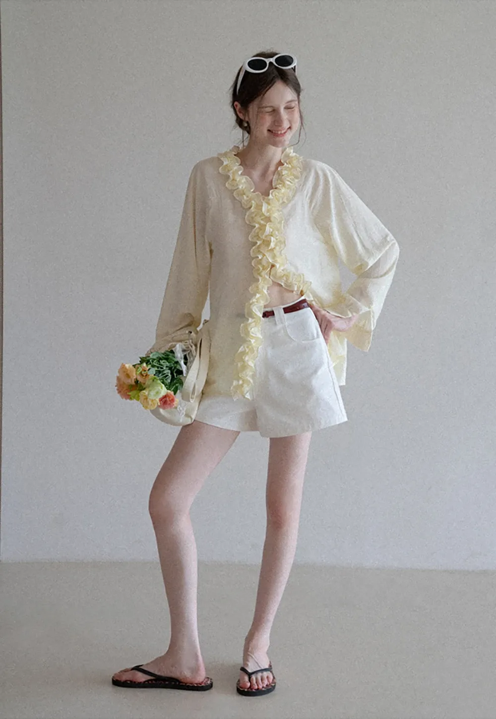 Women’s Belted High-Waist Cotton Shorts