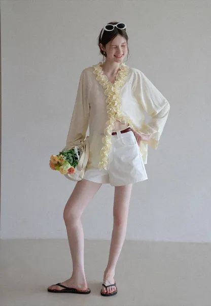 Women’s Belted High-Waist Cotton Shorts